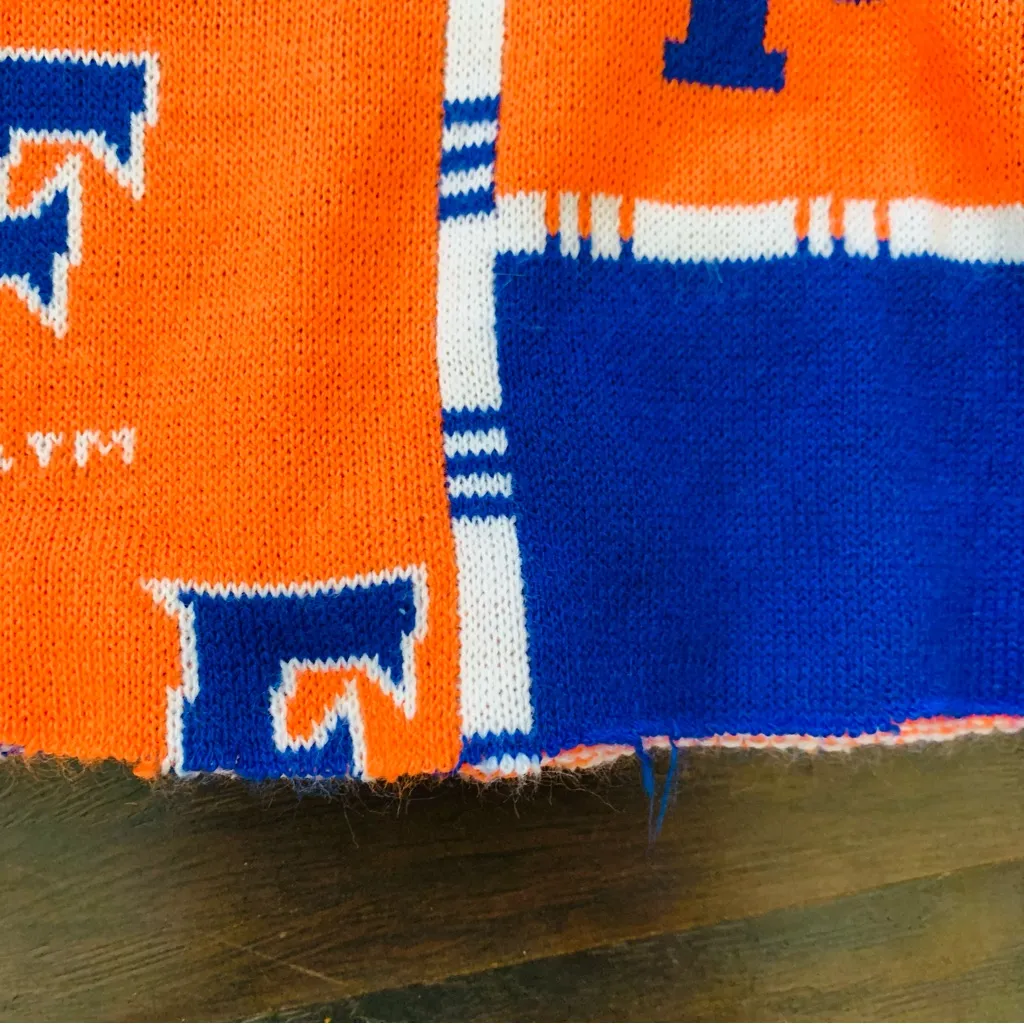 UF Football University of Florida Gators Cutoff Cropped Ugly Christmas Sweater Blue Size XL - Image 3