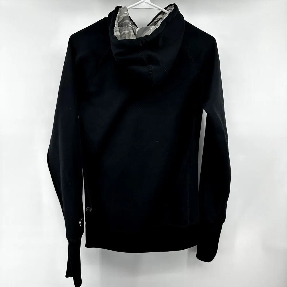 Puma Hoodie Sweatshirt Logo Fleece Lined Kangaroo Pocket Streetwear Black Medium - Image 5