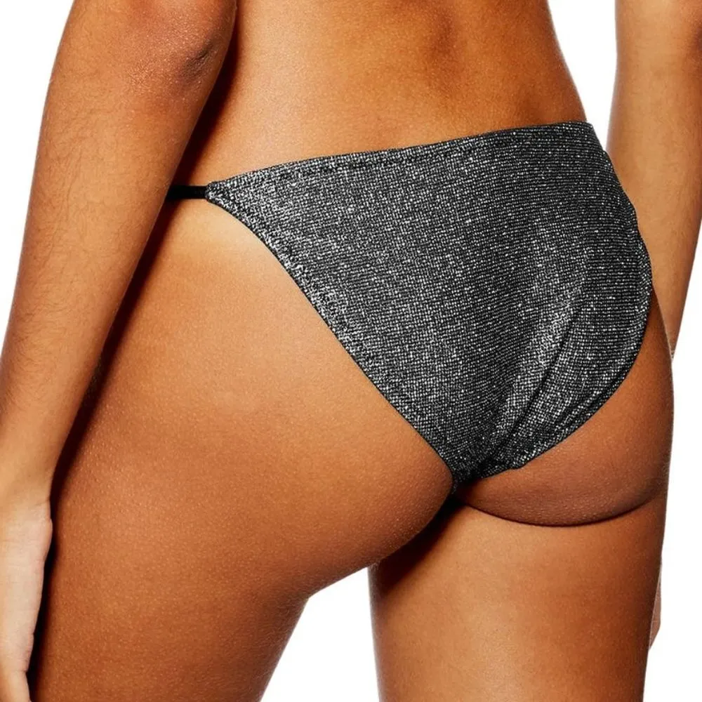 TOPSHOP | Gray Metallic Tanga Bikini Bottom - Image 4