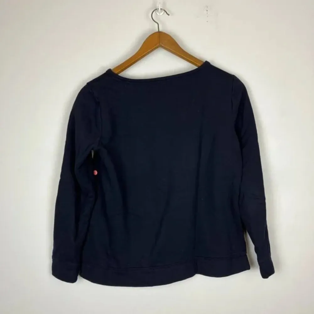 Talbots Navy Blue Embroidered Polka Dot Sweater - Image 6