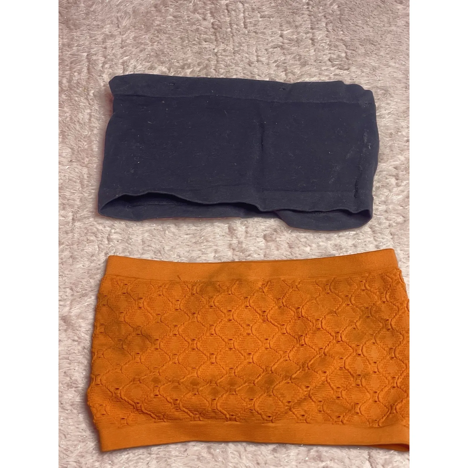 2 Bandeau Bra Womens Size M Strapless Underwire Seamless Smooth Bralette Orange Size M - Image 4