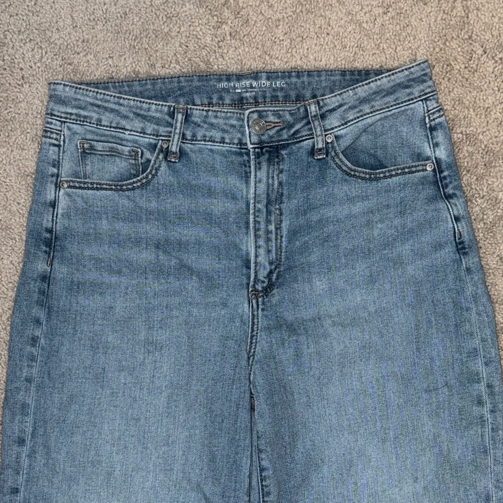 Chico's High Rise Wide Leg Stretch Classic Fit Denim Jeans Women's 10 - Image 2