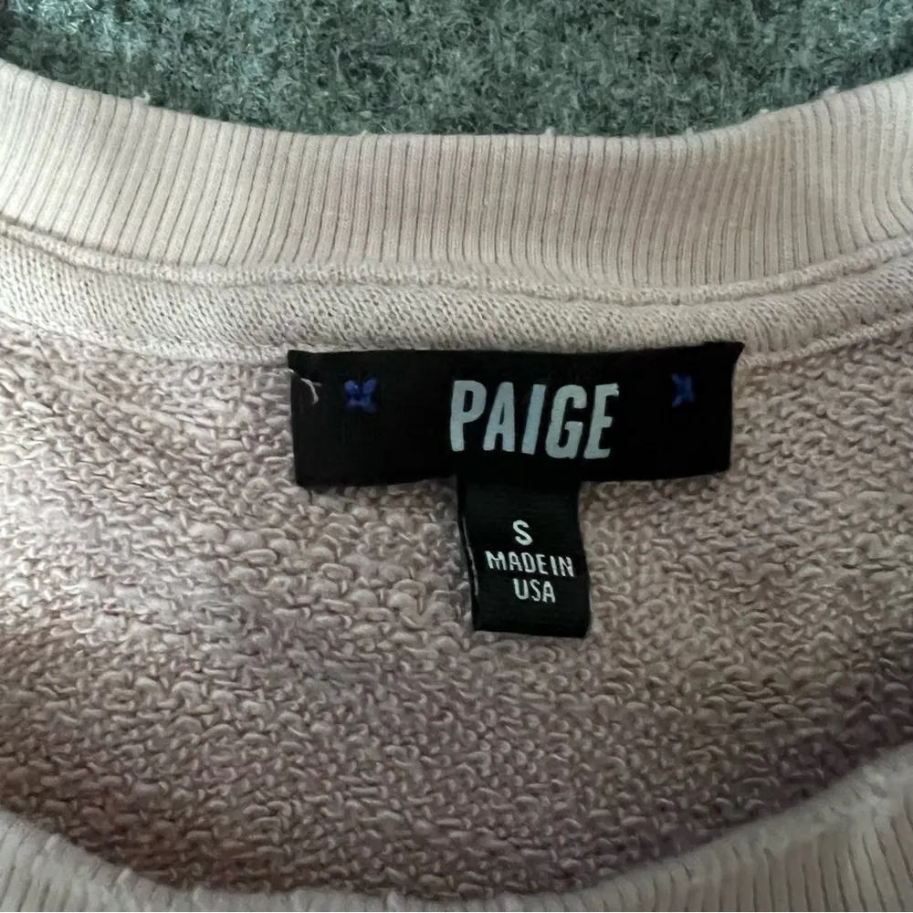 PAGE Size S distressed palm spring graphic pale pink sweatshirt - Image 4