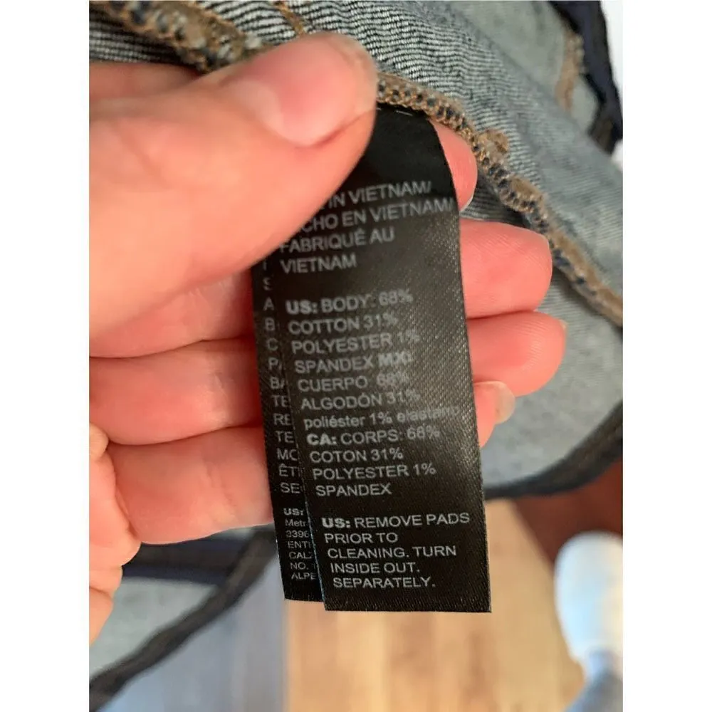 White House black market starchy Jean jacket dark blue/black size 00 - Image 8