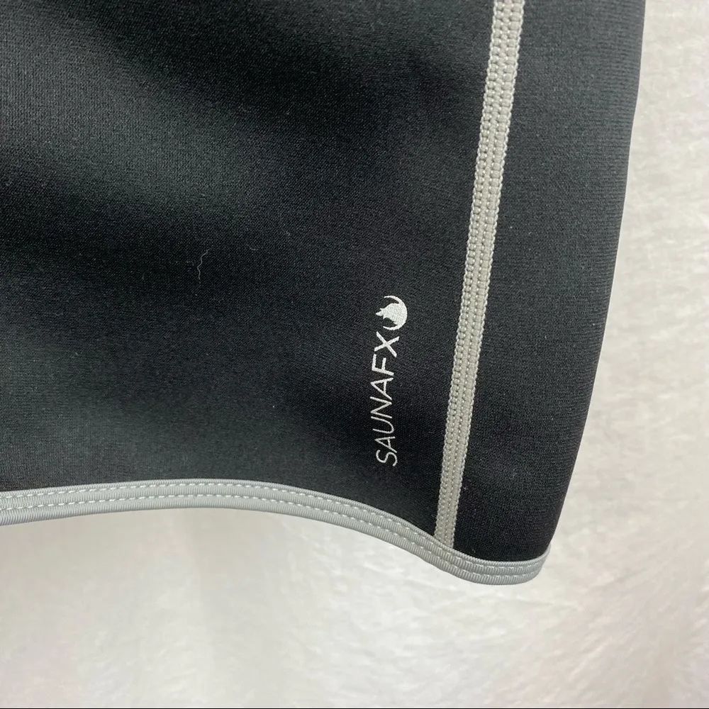 SaunaFX Black & Silver Sleeveless Zip Up Neoprene Wetsuit Top L Size L - Image 6