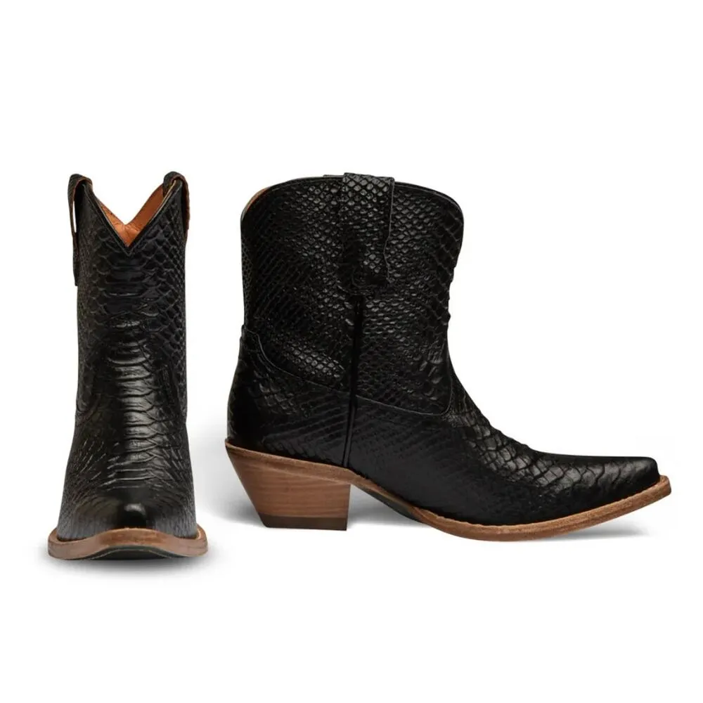 Buck & Brana Austin Anaconda Leather Western Black Booties Boots Size 7.5 NIB - Image 2