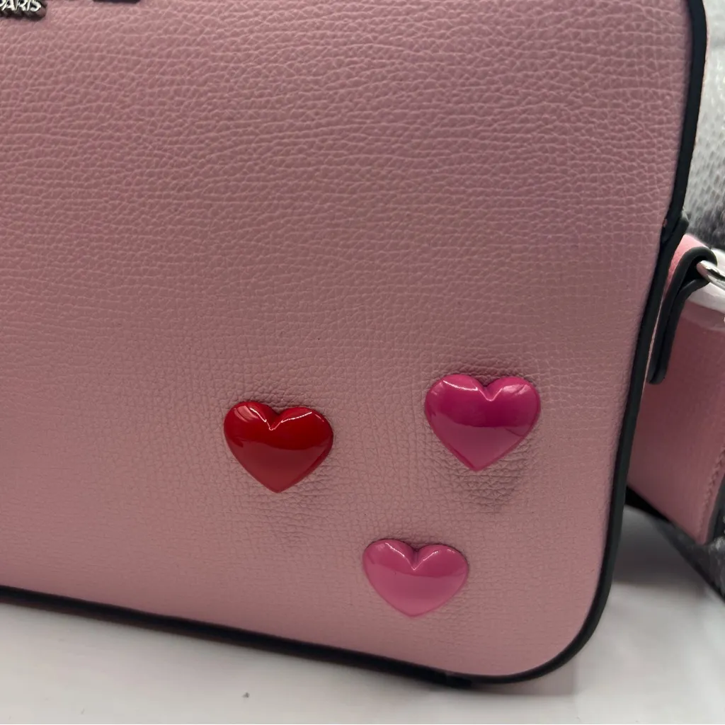 NEW ! NWT KARL LAGERFELD Maybelle Camera Crossbody Logo Strap Bag Hot Pink - Image 3