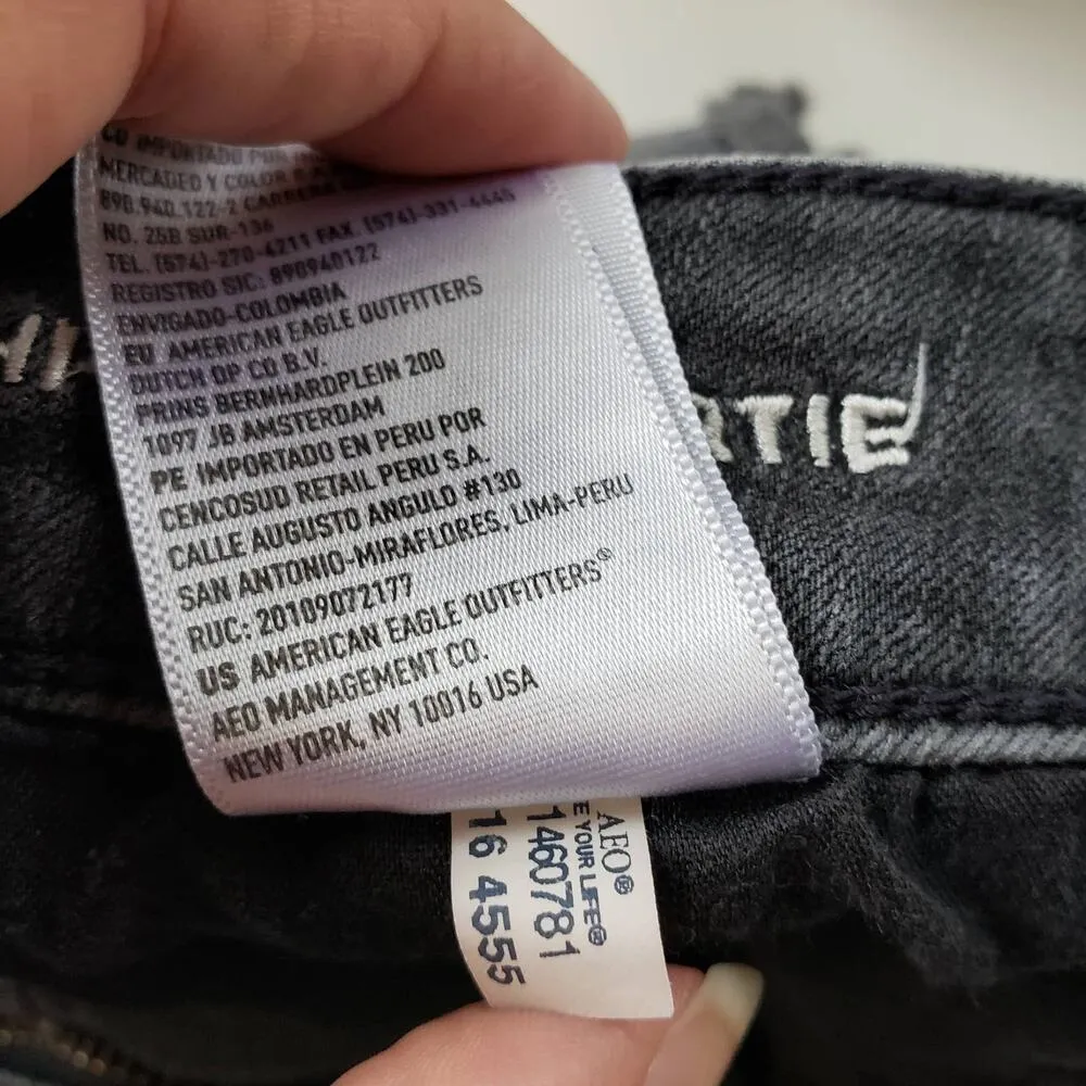 American Eagle Womens Shorts Size 6 Hi-Rise Jean Booty Distressed Black Festival - Image 9