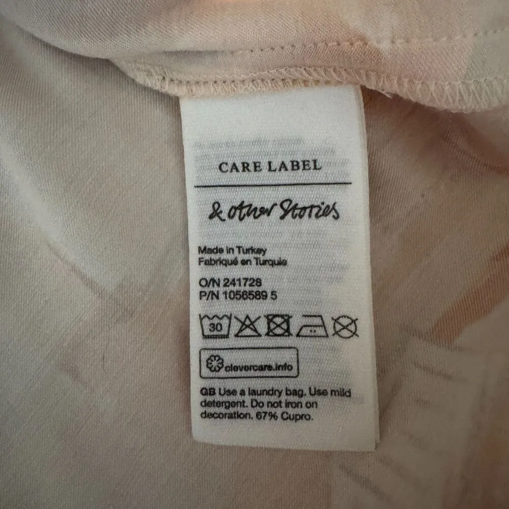 & Other Stories | Printed Asymmetrical Midi Skirt Terracotta Tie Front Boho US 8 - Image 10