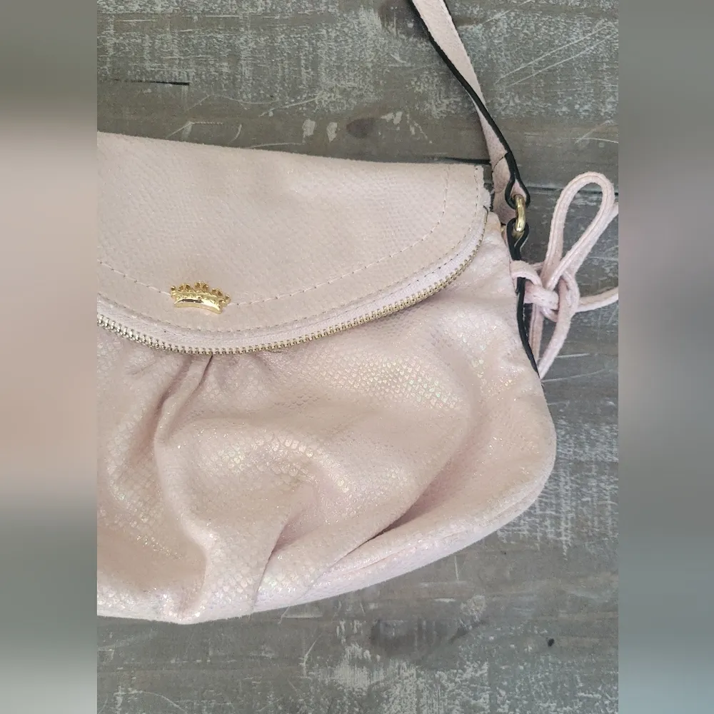 Juicy Couture Pink Sparkle Snake Print Crossbody Purse - Image 4