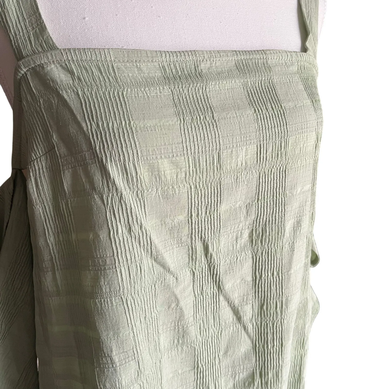 Topshop Textured Cold Shoulder Long Sleeve Top‎ Sage Green Women's 6 - Image 5