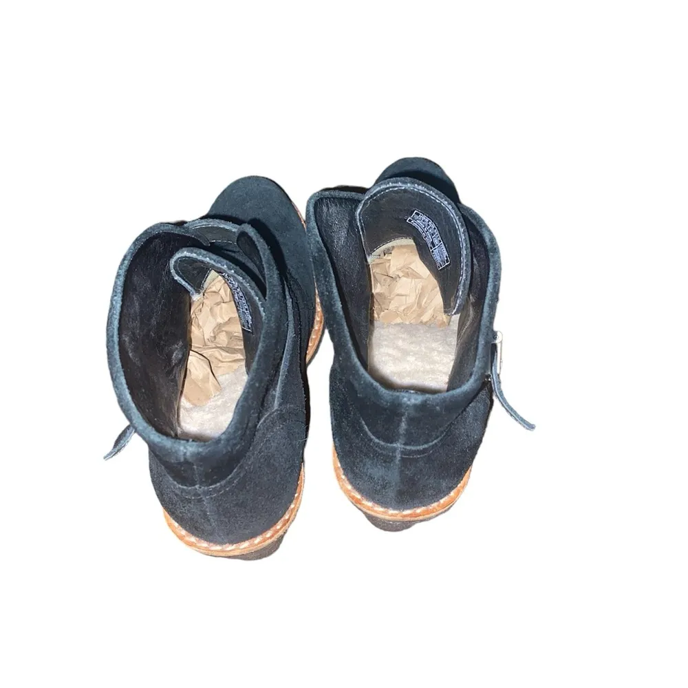 Brienne #3212 black Genuine Leather suede heeled ankle boots - Image 7