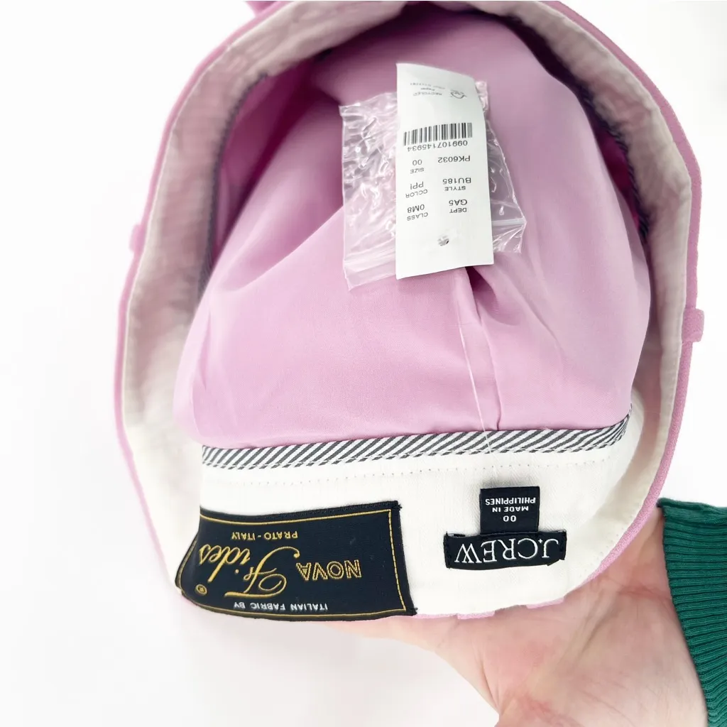 NWT J. Crew Trouser Mini Skirt Italian City Wool‎ 00 Pink - Image 5