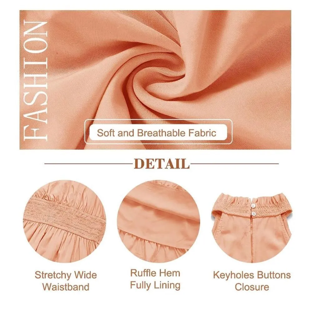 NEW Summer Coastal Mini Dress Ruffled A Line Swing Dress M 8/10 Orange Size M - Image 4