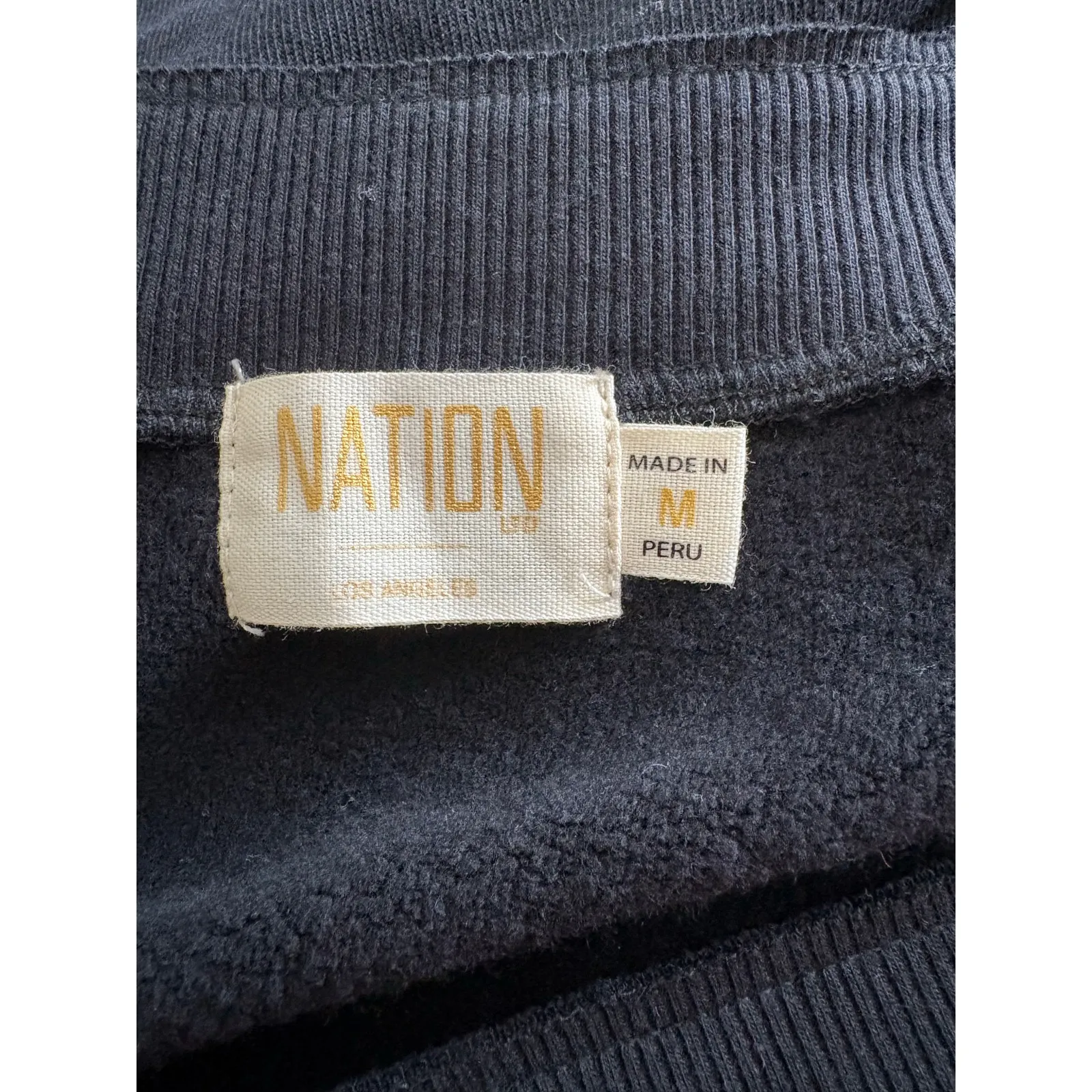 Nation LTD Ianna Off-The-Shoulder Soft Luxe Sweatshirt in Jet Black Size Medium - Image 5