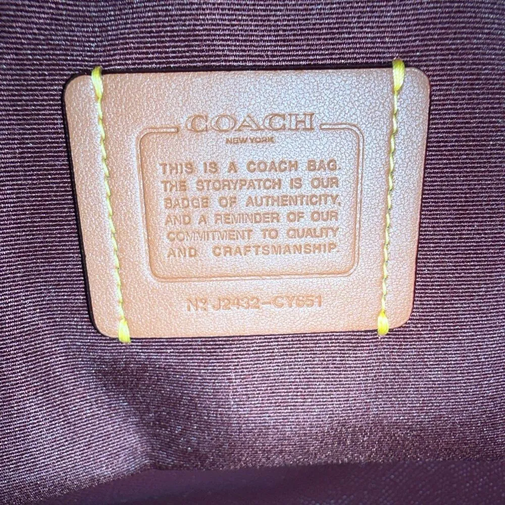 NWT Coach City Bucket Bag In Signature Canvas With Bow Print - Image 5