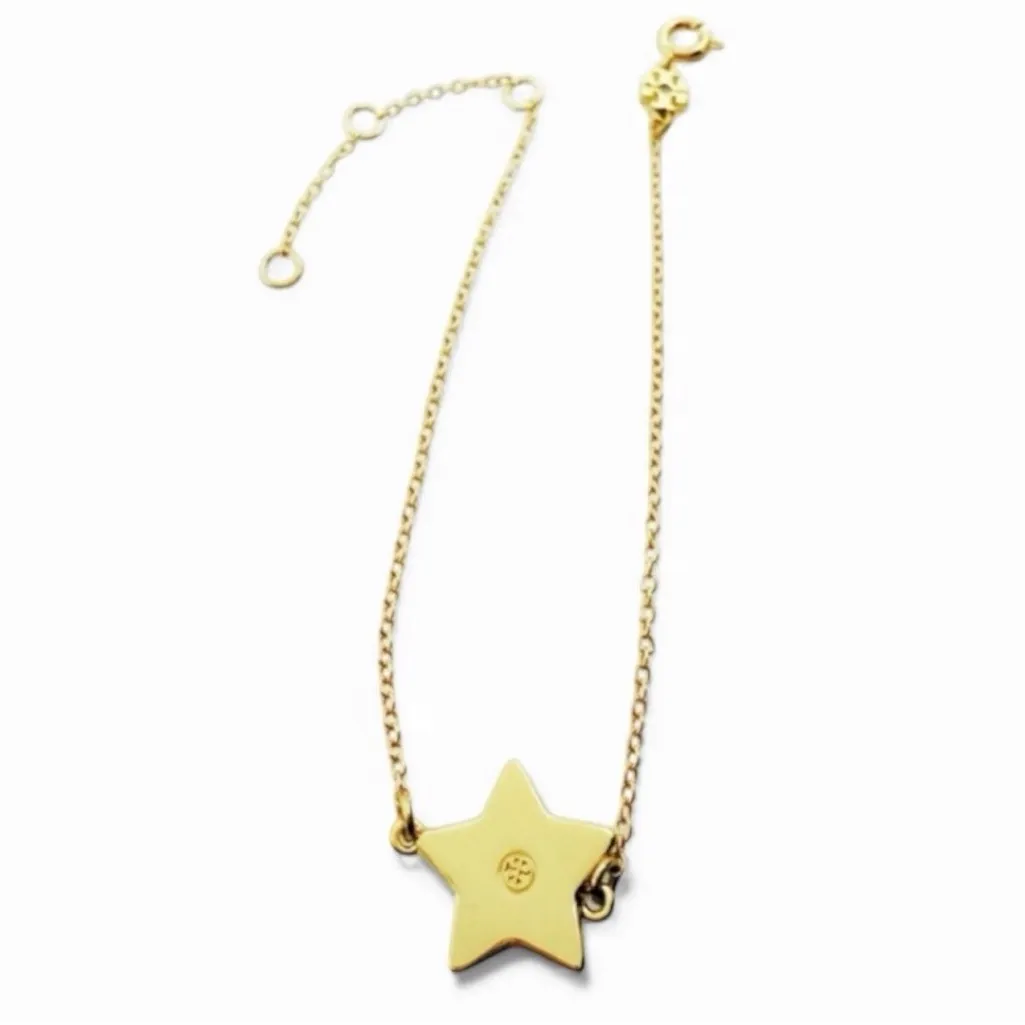 New Auth. Tory Burch KIRA STAR CHAIN BRACELET in Gold with pave crystals, enamel - Image 6