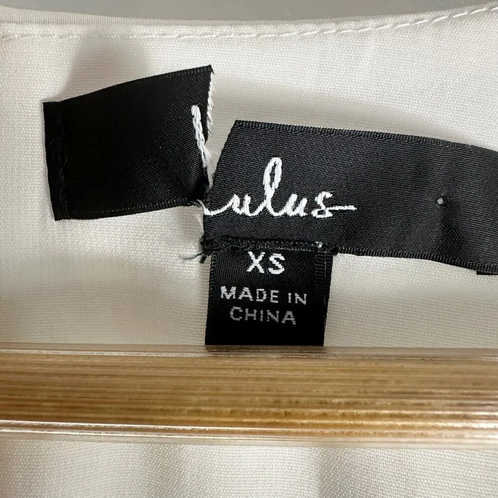 Lulus Twirl-wind Romance White Satin Tiered Midi Dress Size XS - Image 4