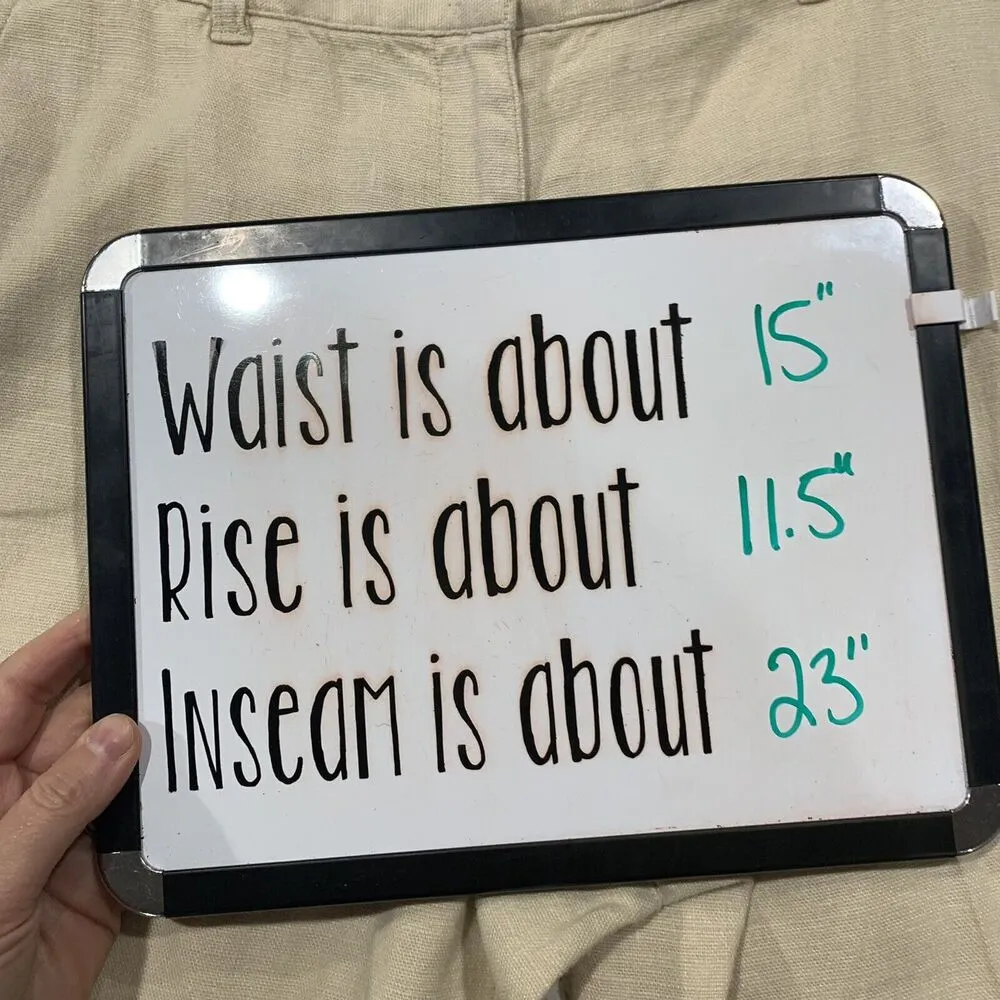 Vtg Ann Taylor Size 10 Crop Skimmer Pant Stretch Linen Blend Beige Capri Women’s - Image 10