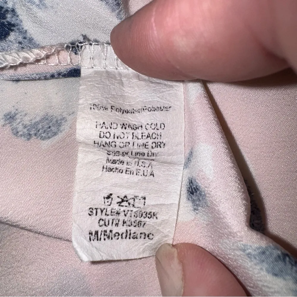 Pink Blush Floral Print Kimono Open Front‎ Pink Blue Medium Bohemian Size undefined - Image 4