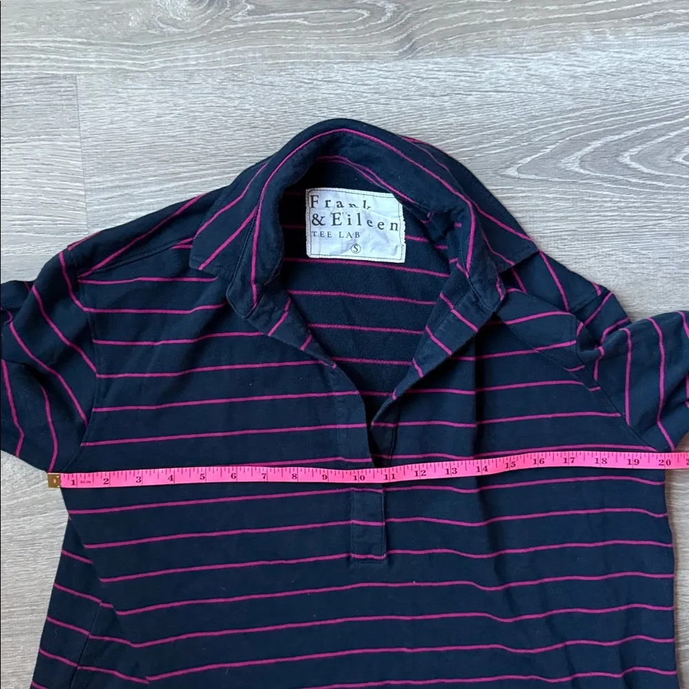 FRANK & EILEEN STRIPED LONG-SLEEVE PULLOVER HENLEY SWEATSHIRT SMALL - Image 7