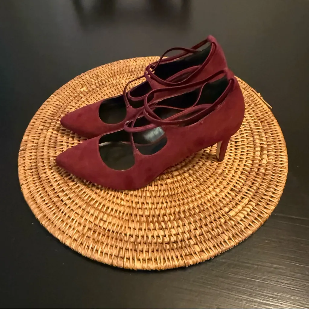 Kelly and Katie Elegant Burgundy Women's Shoes heels pumps, size 7 - Image 2