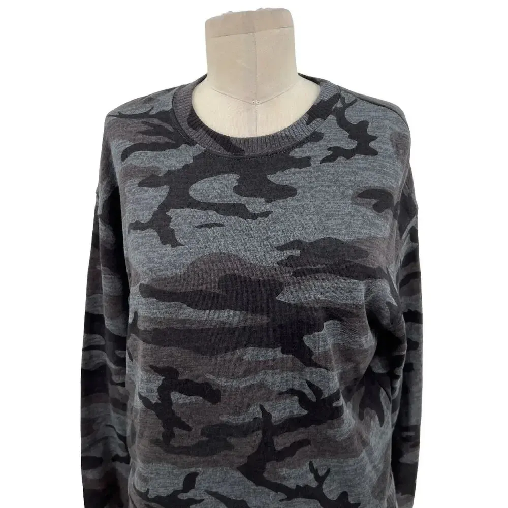Rails Ramona Sweatshirt Iron Camo Print Gray‎ Black Long Sleeve Size XS - Image 4