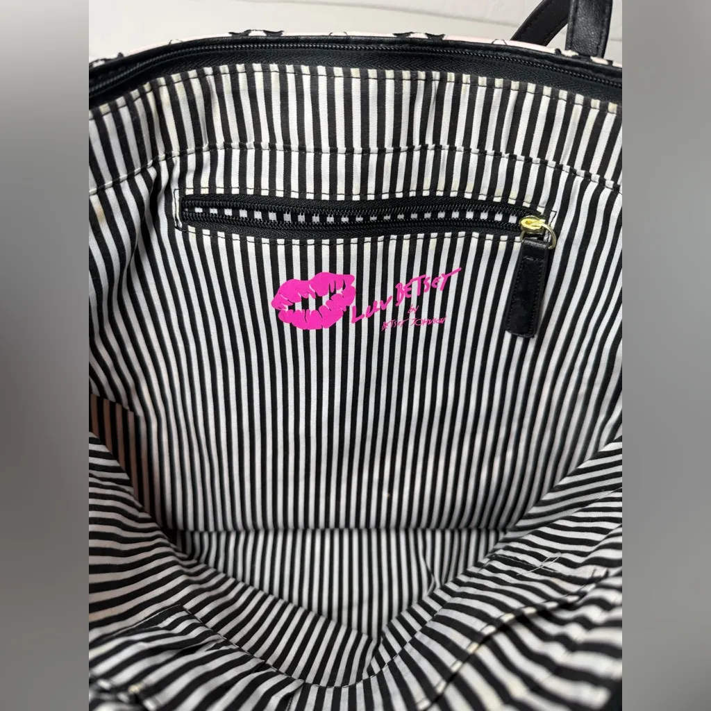 Luv‎ Betsey By Betsey Johnson Pink Black Large Bag Bows Tote Quilted Y2K Quirky - Image 14