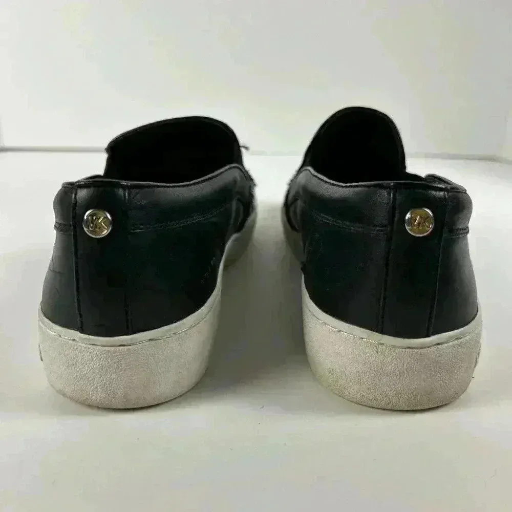 Michael Kors Keaton Slip On Sneaker metallic Floral toe Leather Black-Size 8 - Image 6