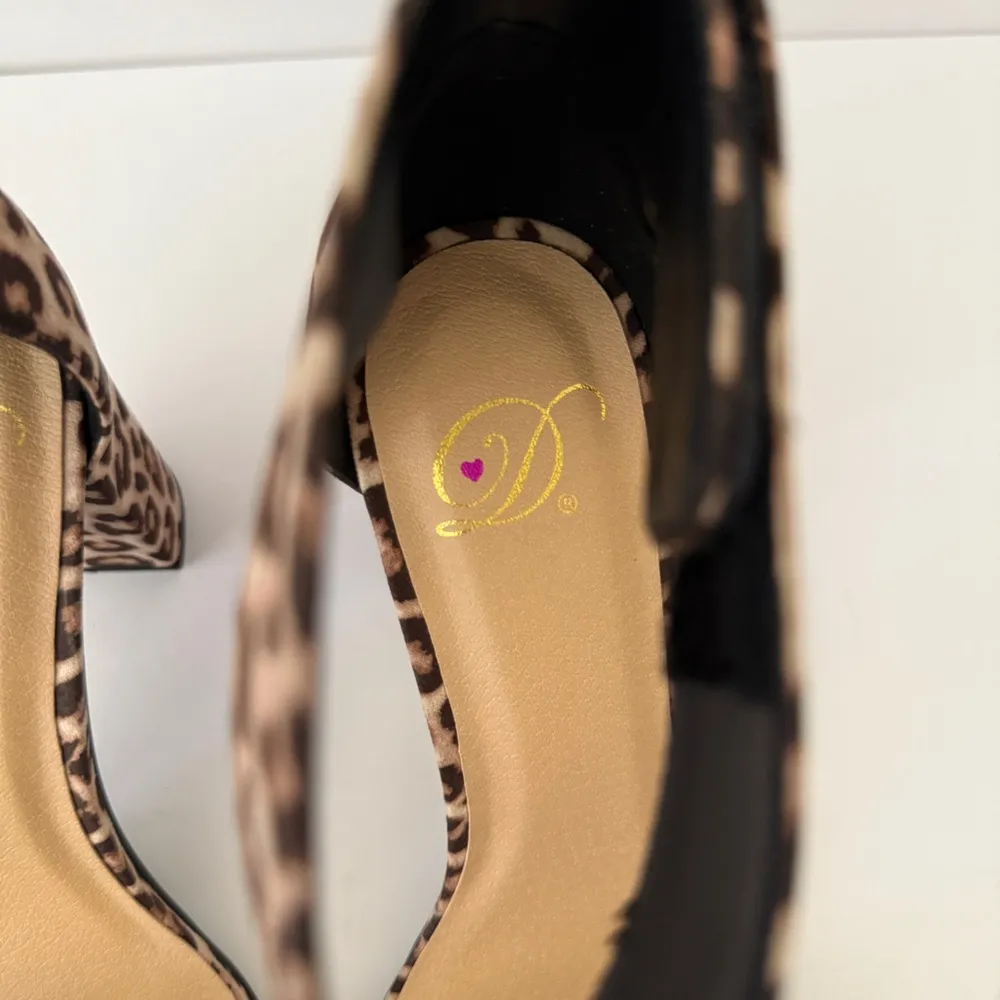 Animal Print Nude Dress Heels Size 9 Slip On Strap Classy Chic Elegant Modest Brown - Image 11