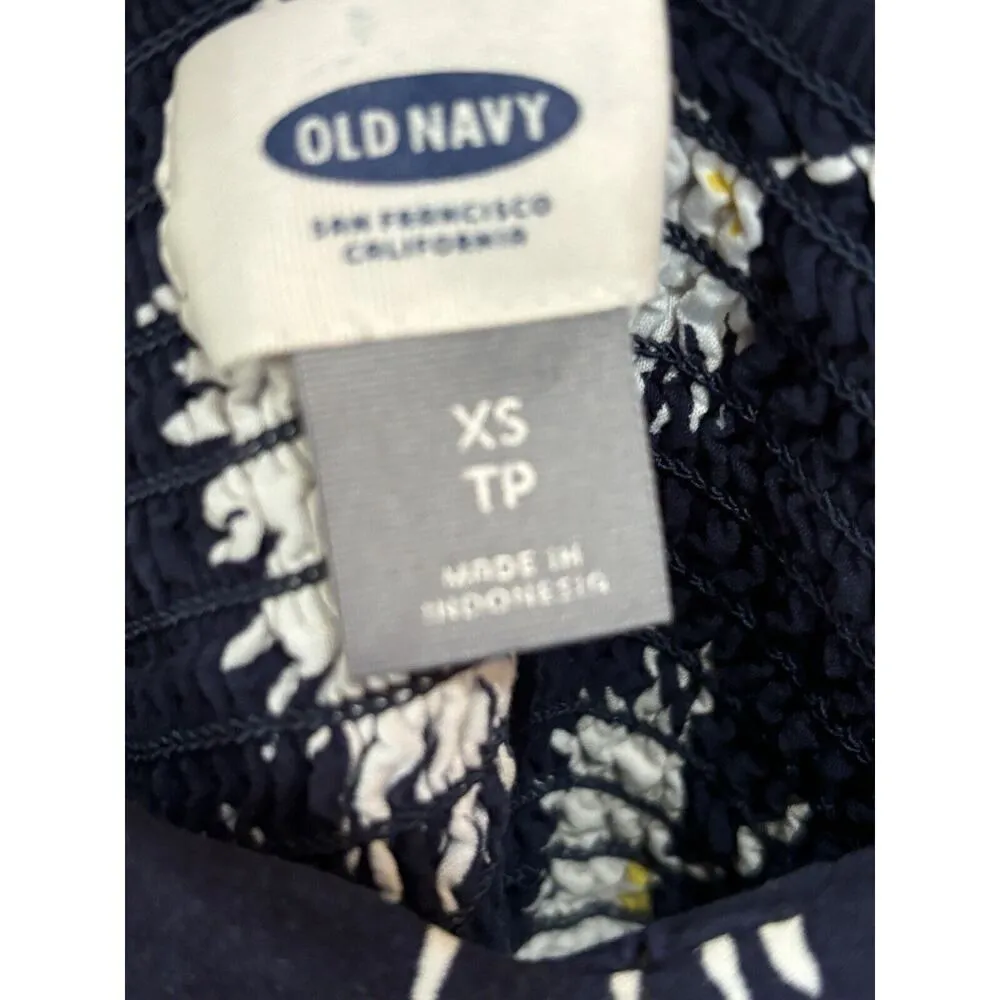 Old Navy smocked back Dandelion Navy sundress floral Spaghetti Straps Women’s XS - Image 5
