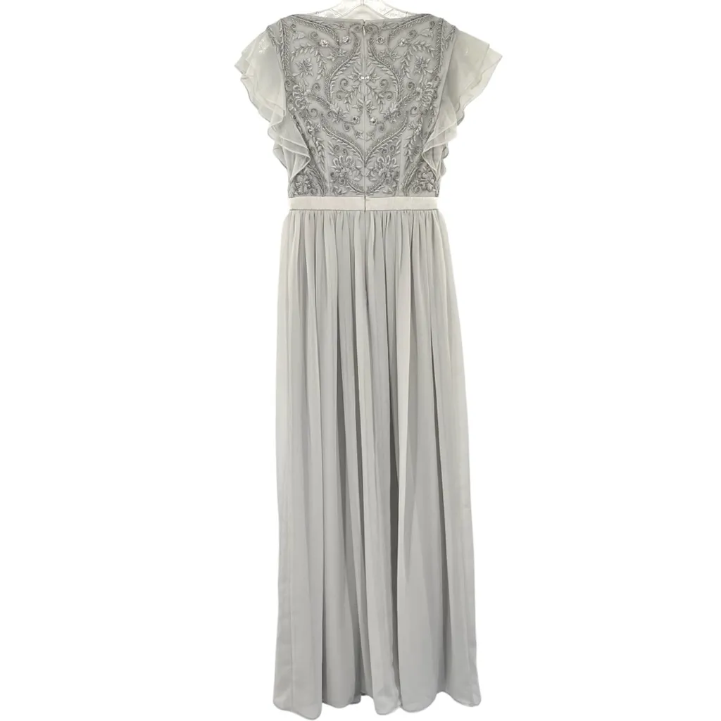 Anthropologie BHLDN Maricela Dress Beaded Chiffon Evening Formal - Image 11