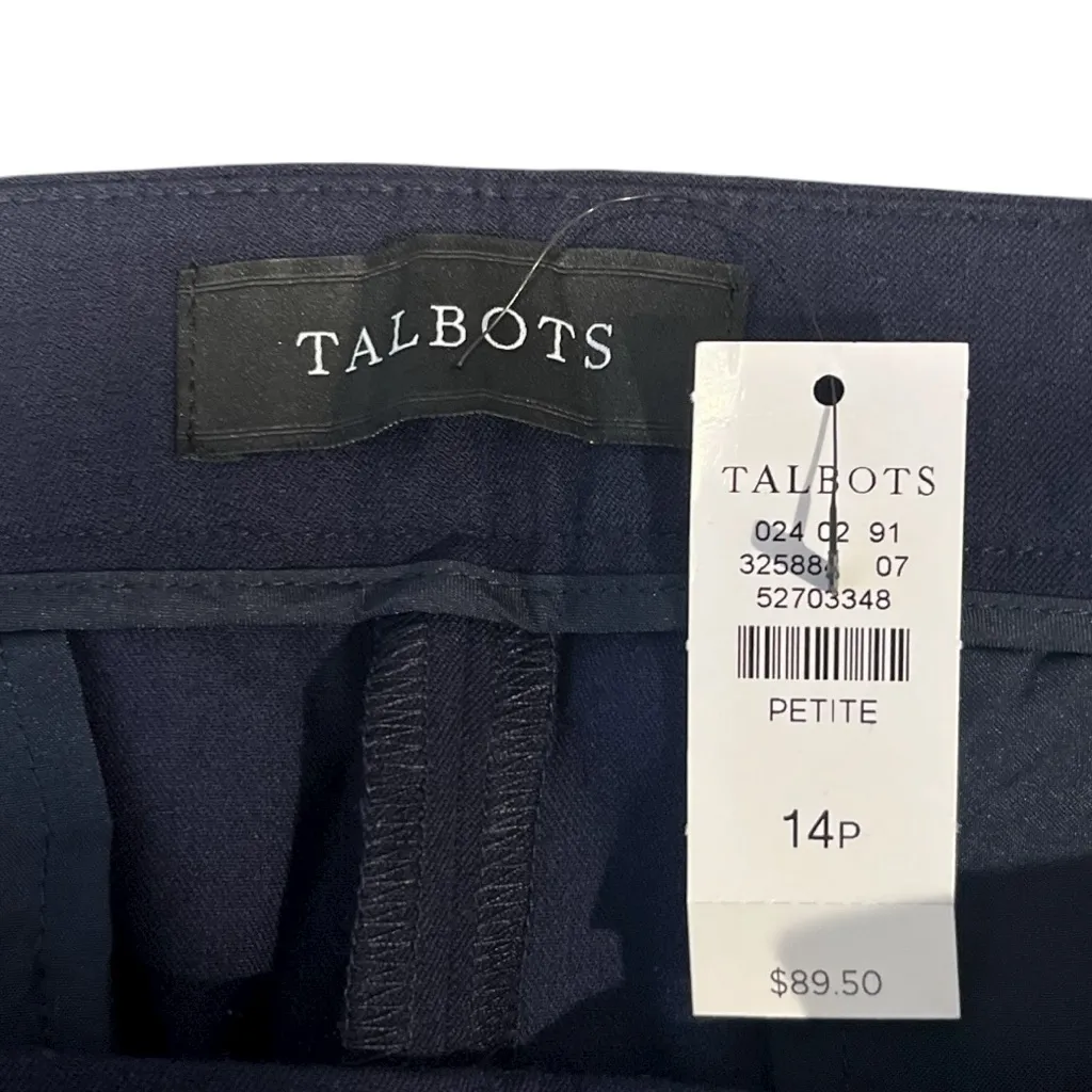 NWT Talbots Chatham Crop Slim Leg Pants Scalloped Hem Navy Blue 14P - Image 7
