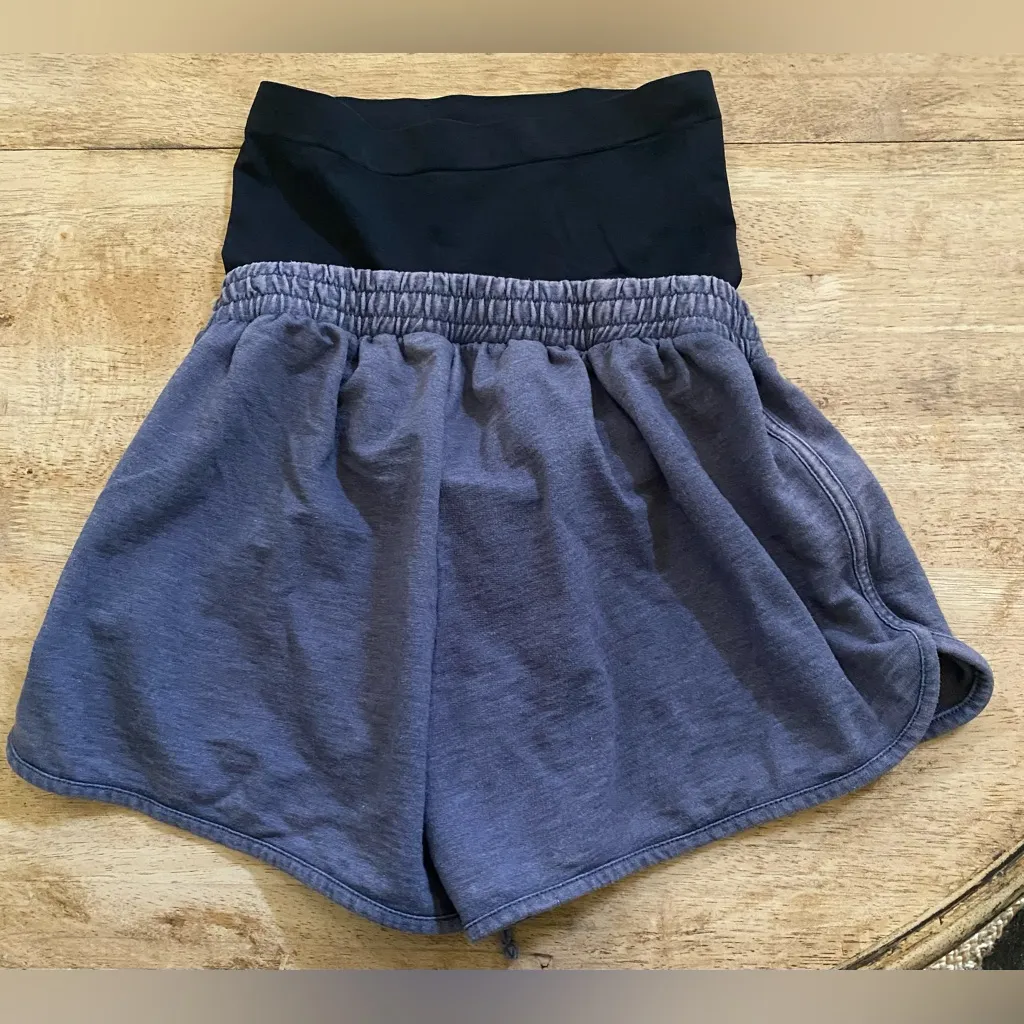 A:glow Women’s Sz S (Maternity) Slate Blue/Gray Cotton Blend Shorts‎ Blue - Image 2