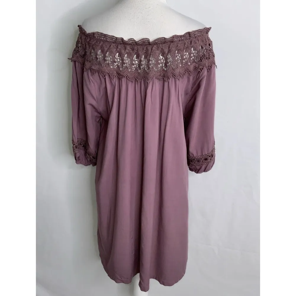 She & Sky Plum Off Shoulder BoHo Dress Small NWT - Image 4