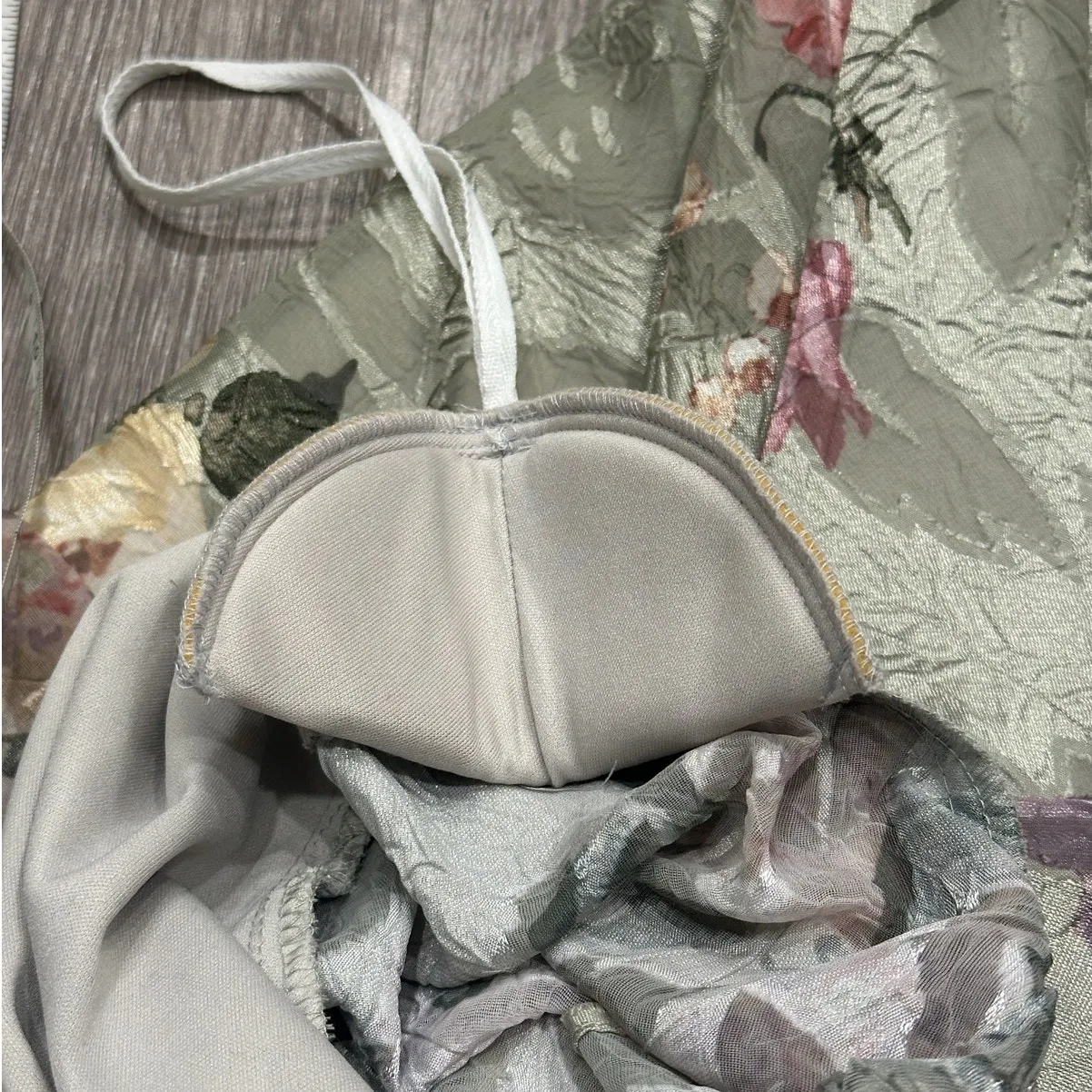 VTG Y2K K Studio Sage Green Floral Layered Ruffle Midi Dress Fairy Coquette Sz M Size M - Image 14