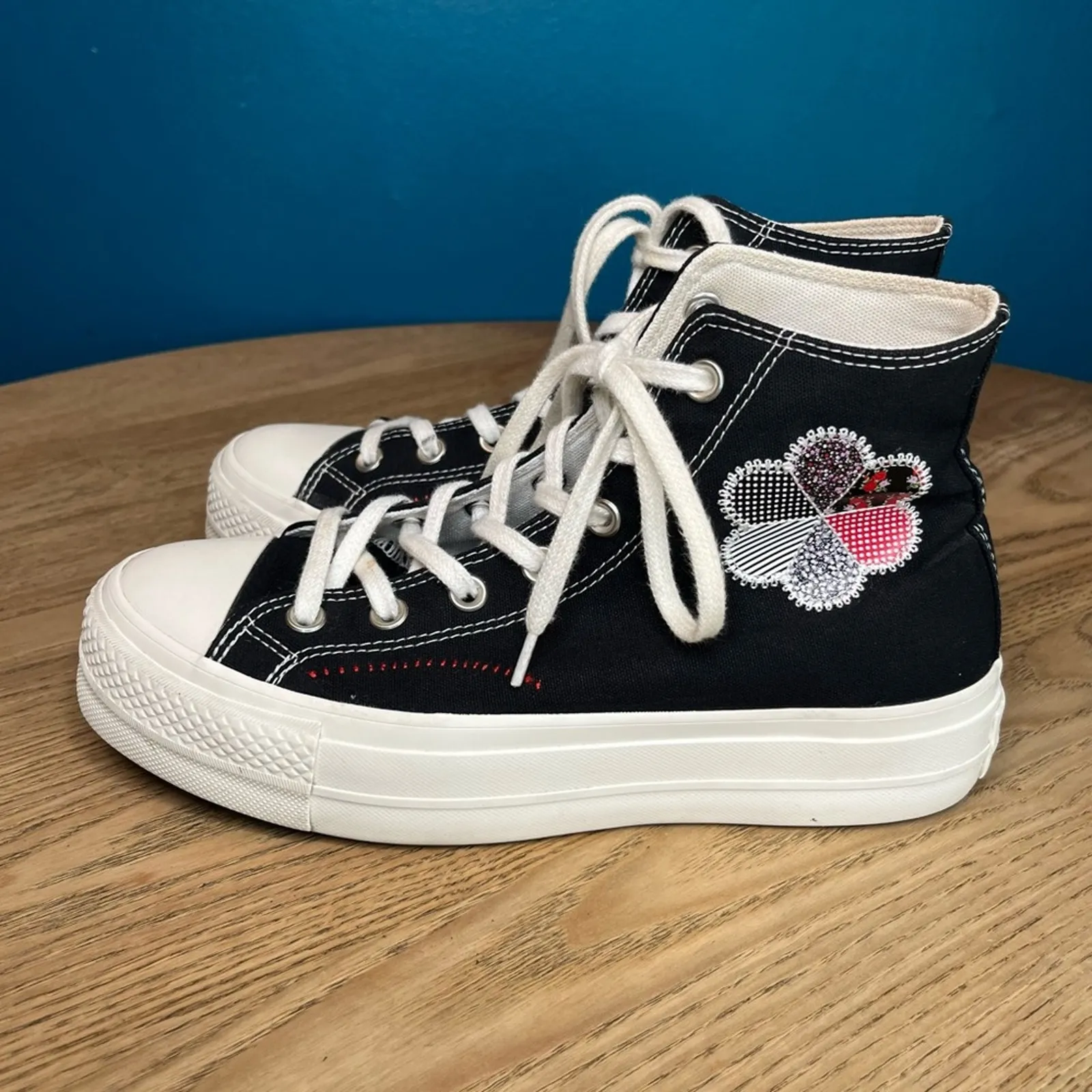 Converse Chuck Taylor All Star Lift Platform High Crafted Patchwork Women’s 8.5 - Image 4