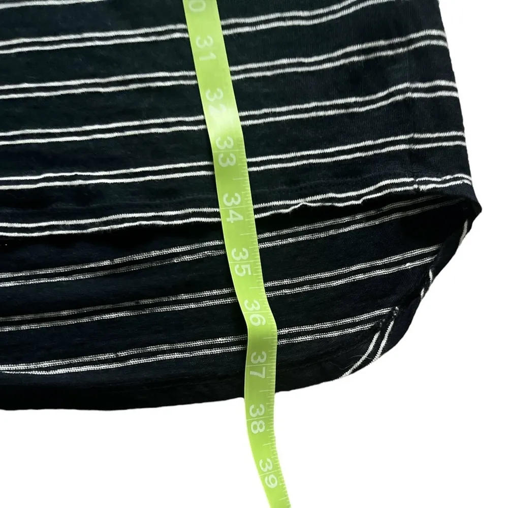 Vince Ladies Black and White Stripe Linen Midi Dress Size Medium - Image 6