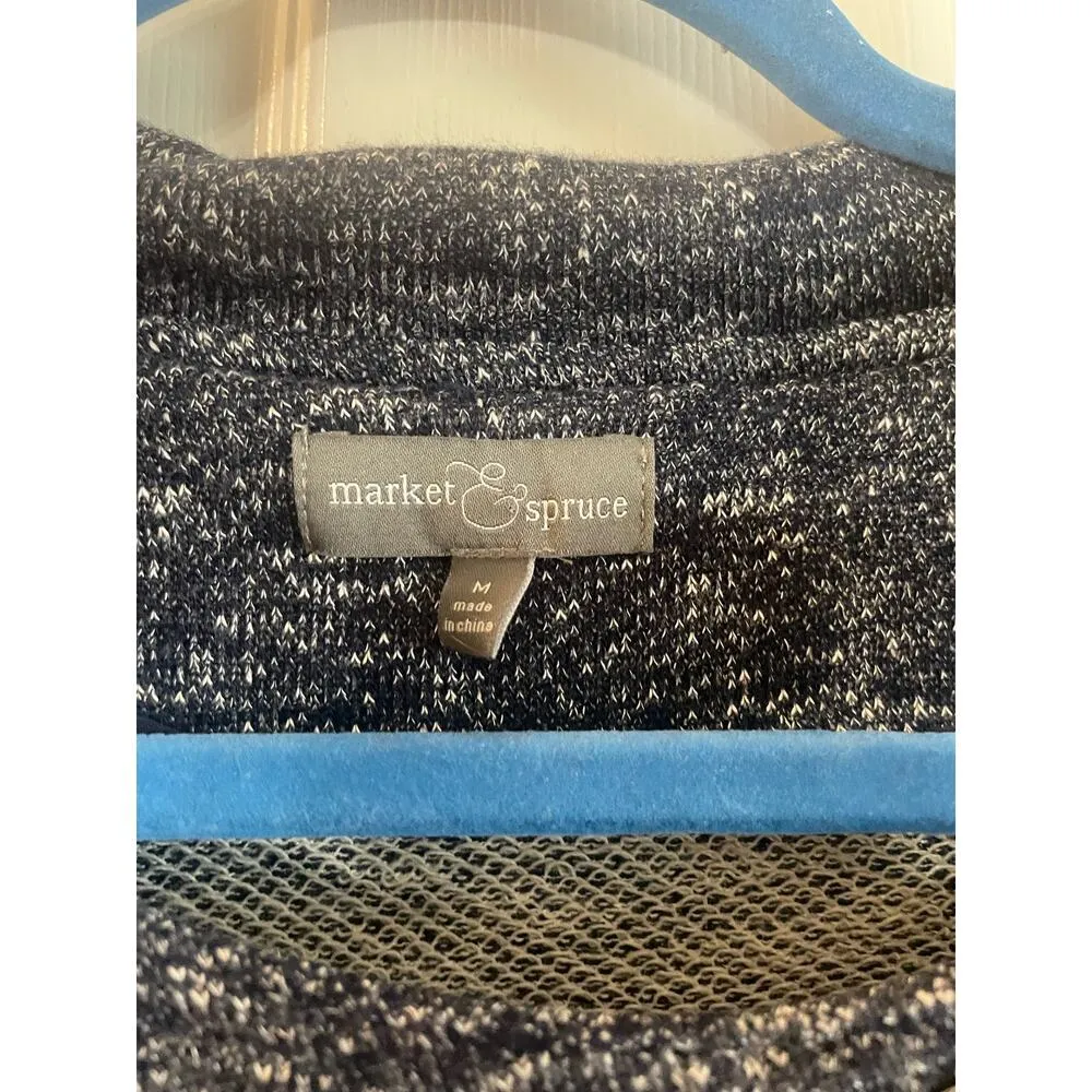 Market And Spruce Womens Elissa French Terry Moto Jacket Size Medium Navy. - Image 11