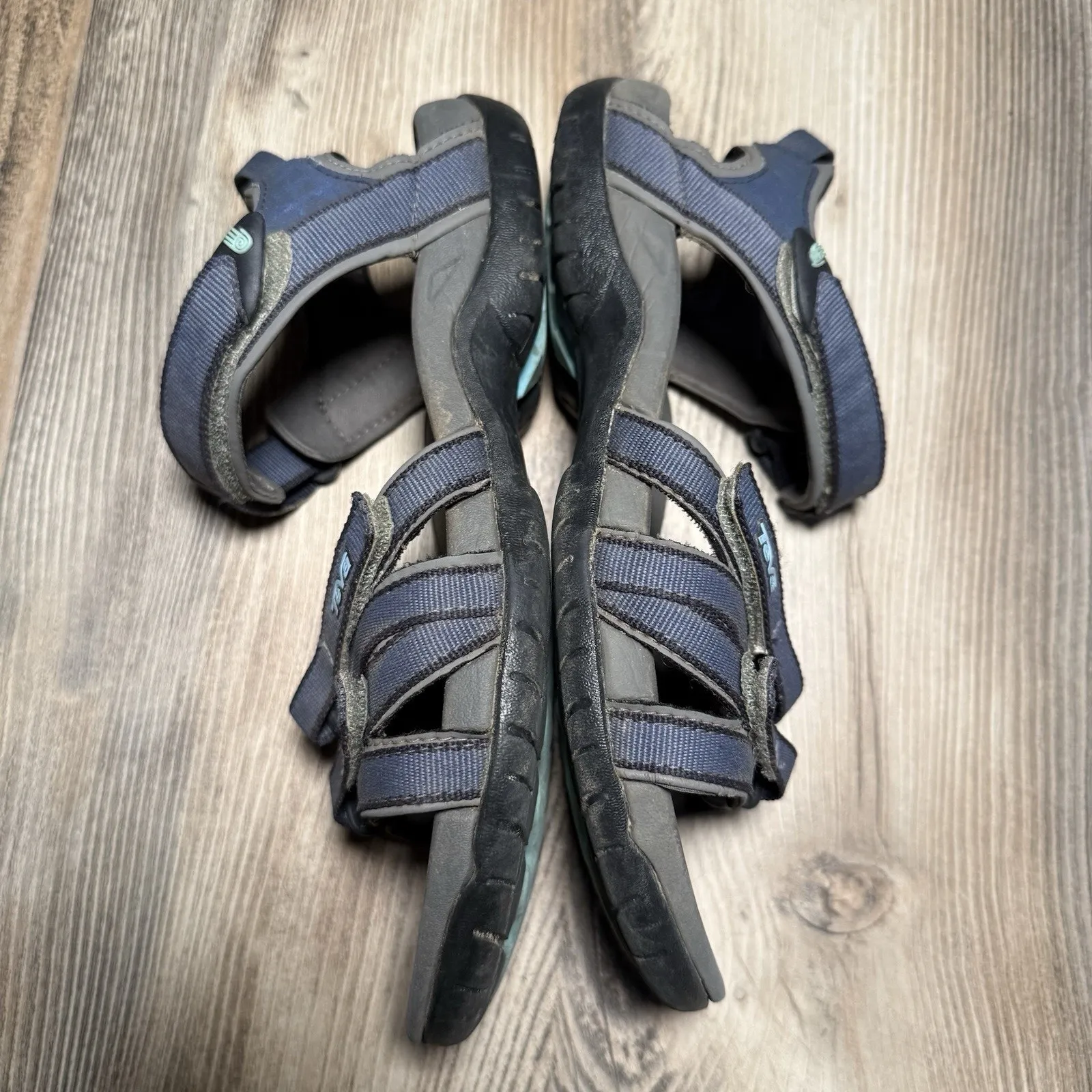Teva Women’s Strappy Outdoor Sandals Gray Blue Size 8 Comfort Walking - Image 7
