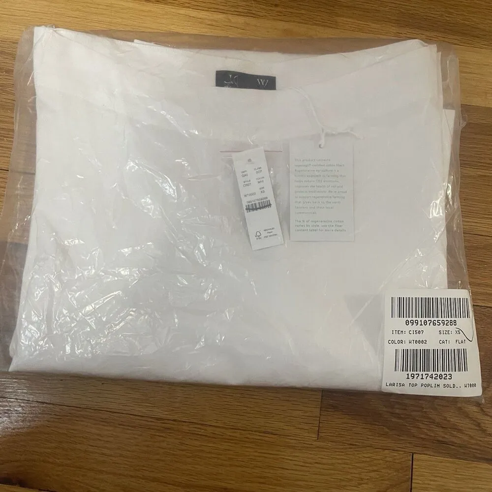 J.CREW‎ Ciel Top in Cotton Poplin Size XS White NEW Casual Preppy Coastal CI507 - Image 12