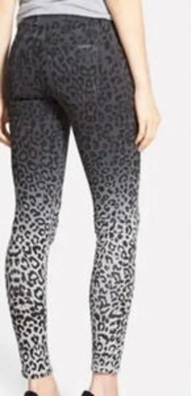 Hudson Y2K Cheetah Mid Rise Skinny Jeans 28 Gray Ombre Statement Mobwife Retro - Image 2