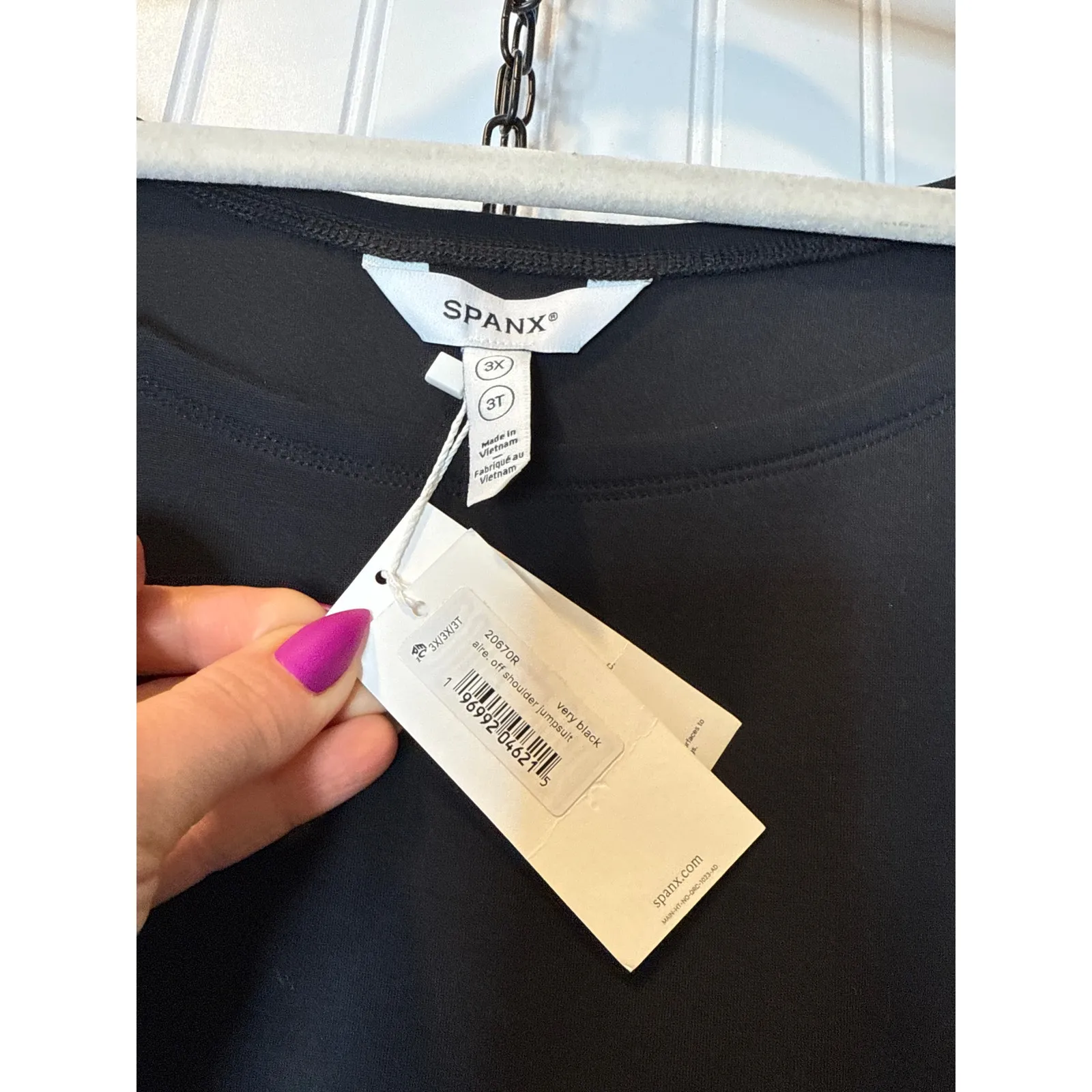 NWT Spanx AirEssentials Aire Off-Shoulder Jumpsuit Black Wide Leg Womens Size 3X - Image 5