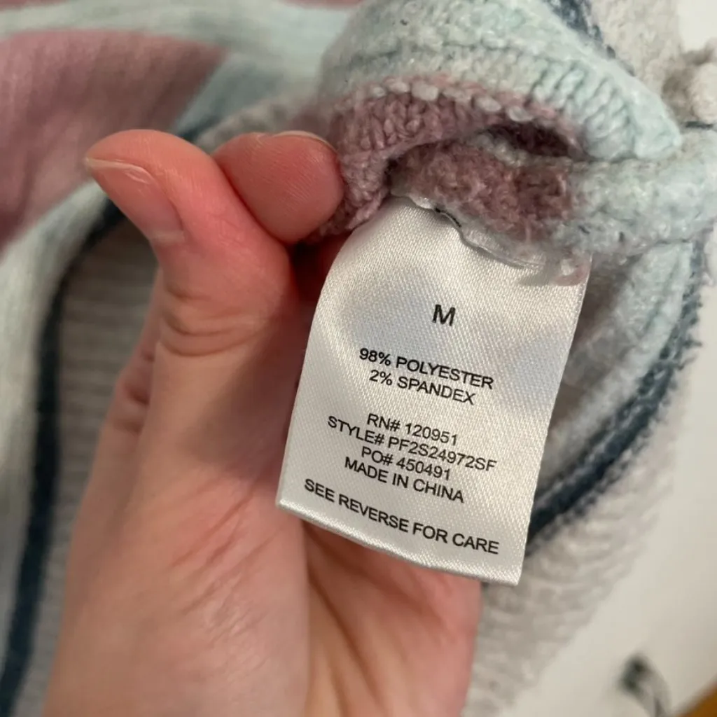 PINQUE STITCH FIX STITCHFIX Gray Mauve Pink Blue Striped Cropped Crop Sweater M Size M - Image 9