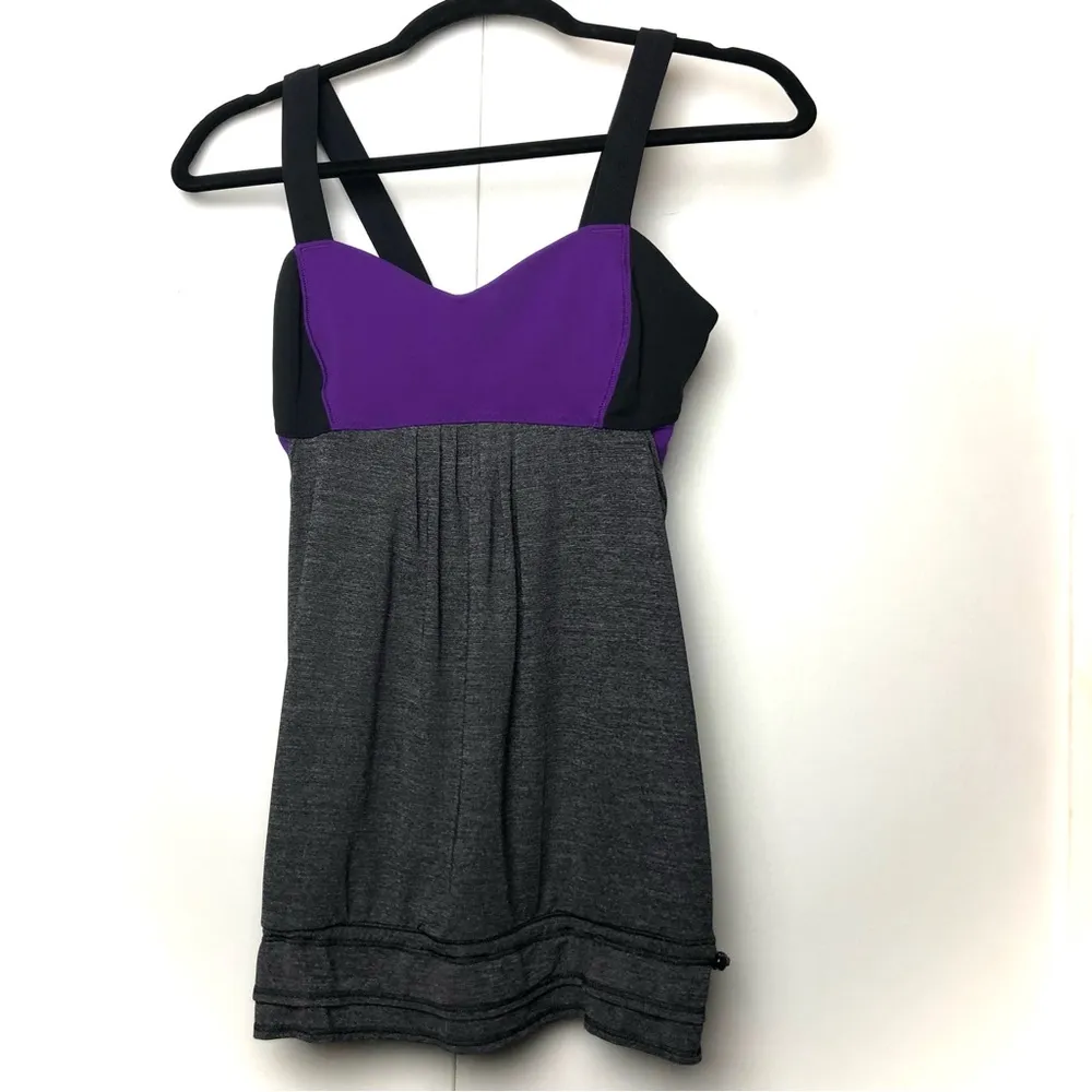 Lululemon Back On Track Tank Top in Black and Tender Violet - Image 2