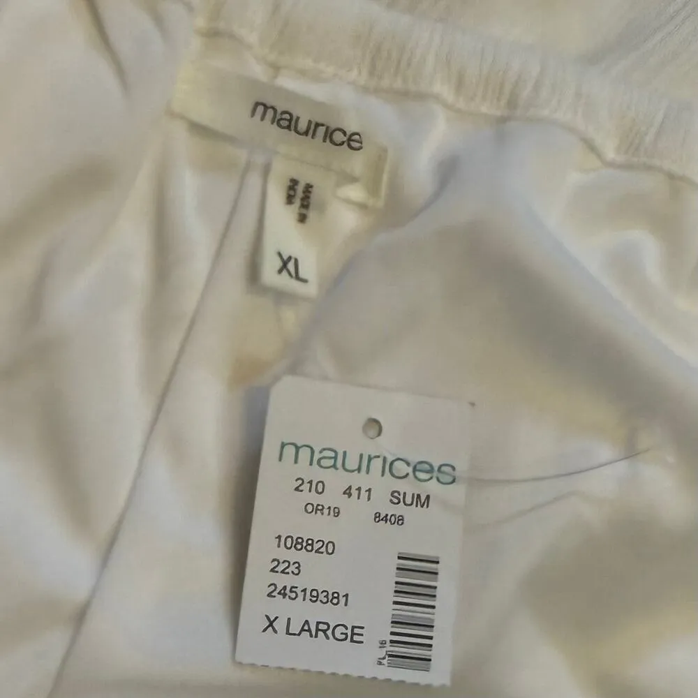 Maurice’s Womens XL White Black Embroidered Gauze Maxi Dress Boho Vacation New - Image 6