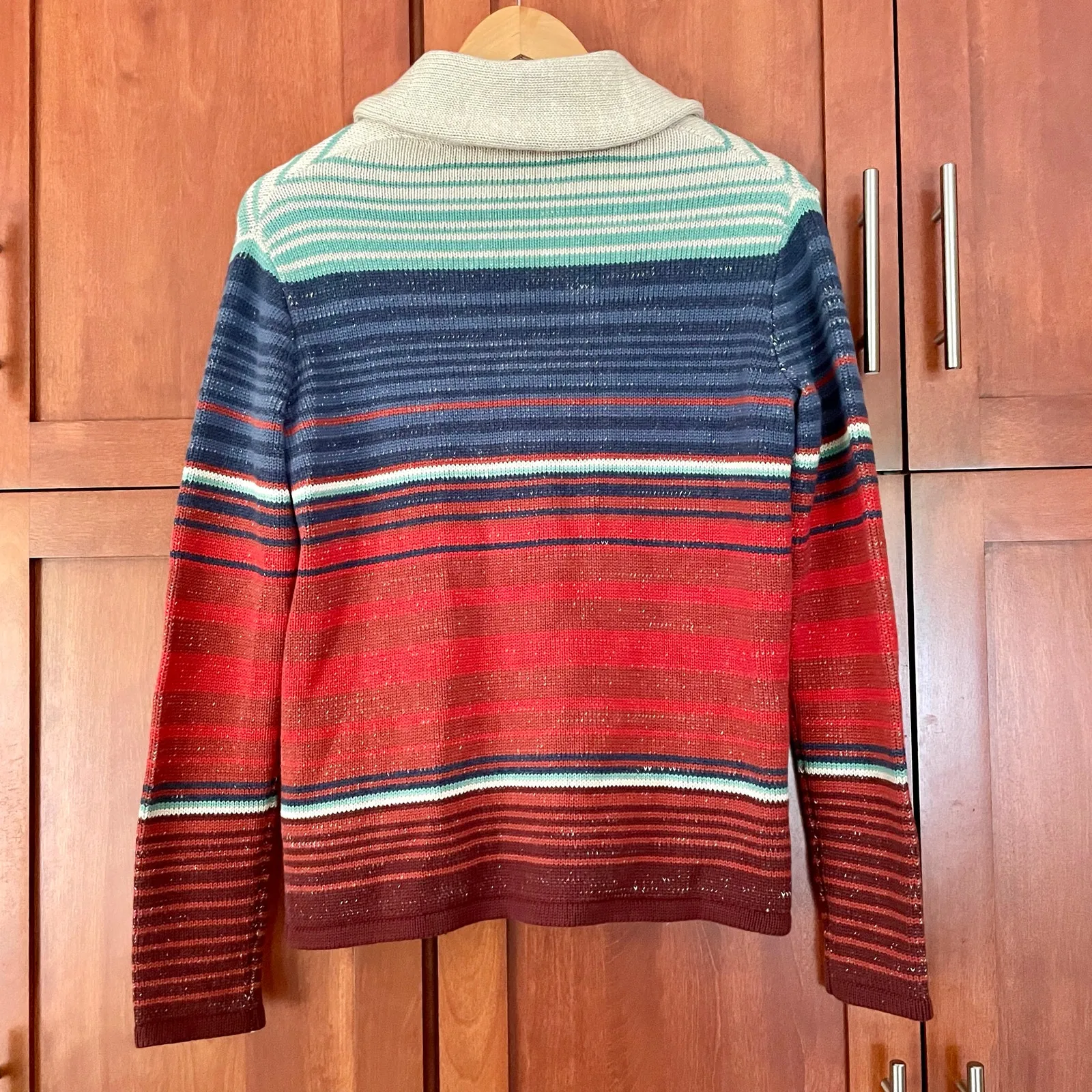 Pendleton Cardigan Sweater Striped Button Front 100% Cotton Size XS NEW - Image 5