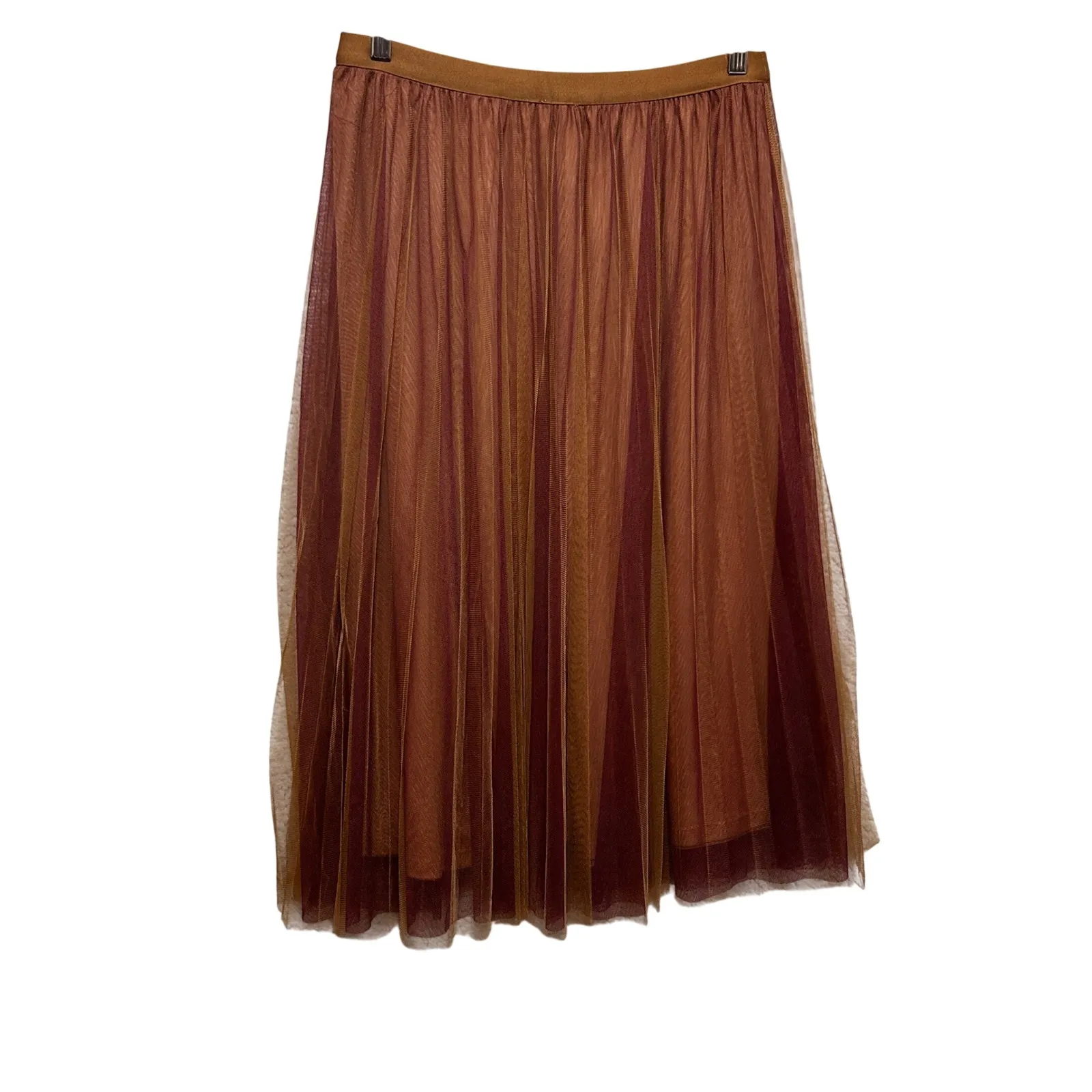 Hem And Thread Women Whimsy Fairy Skirt M Brown Burgundy Tulle Pleated Romantic - Image 2