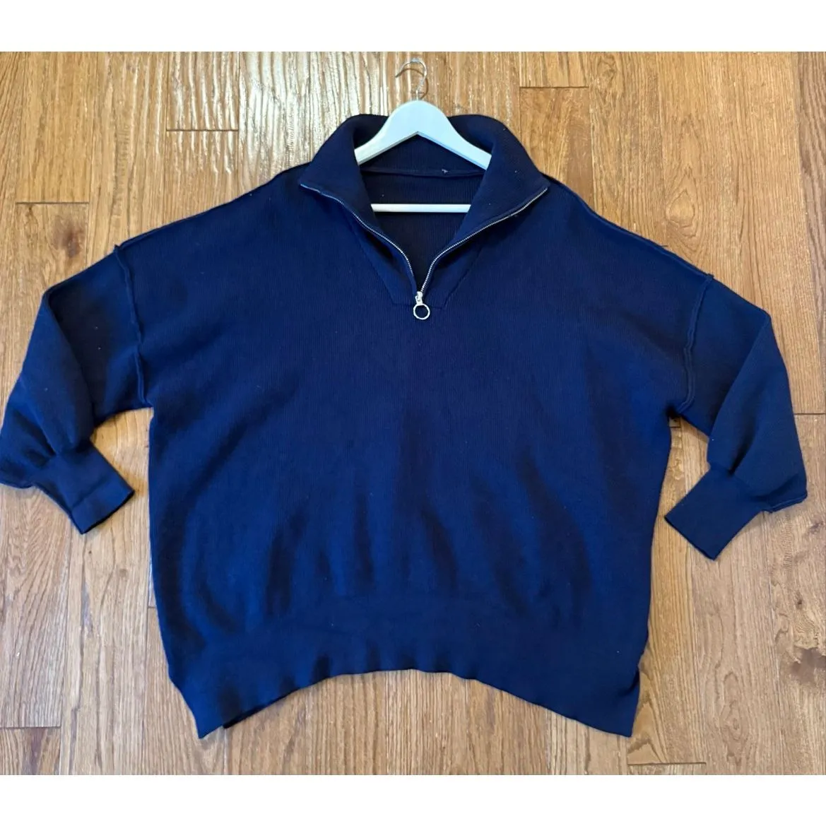 Lillusory navy quarter zip oversized sweater large Blue - Image 8