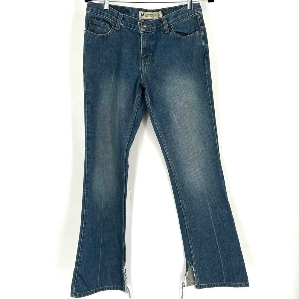 Vintage Y2K American Eagle Outfitters‎ Women's Bootcut Jeans Blue Denim Size 4 - Image 3